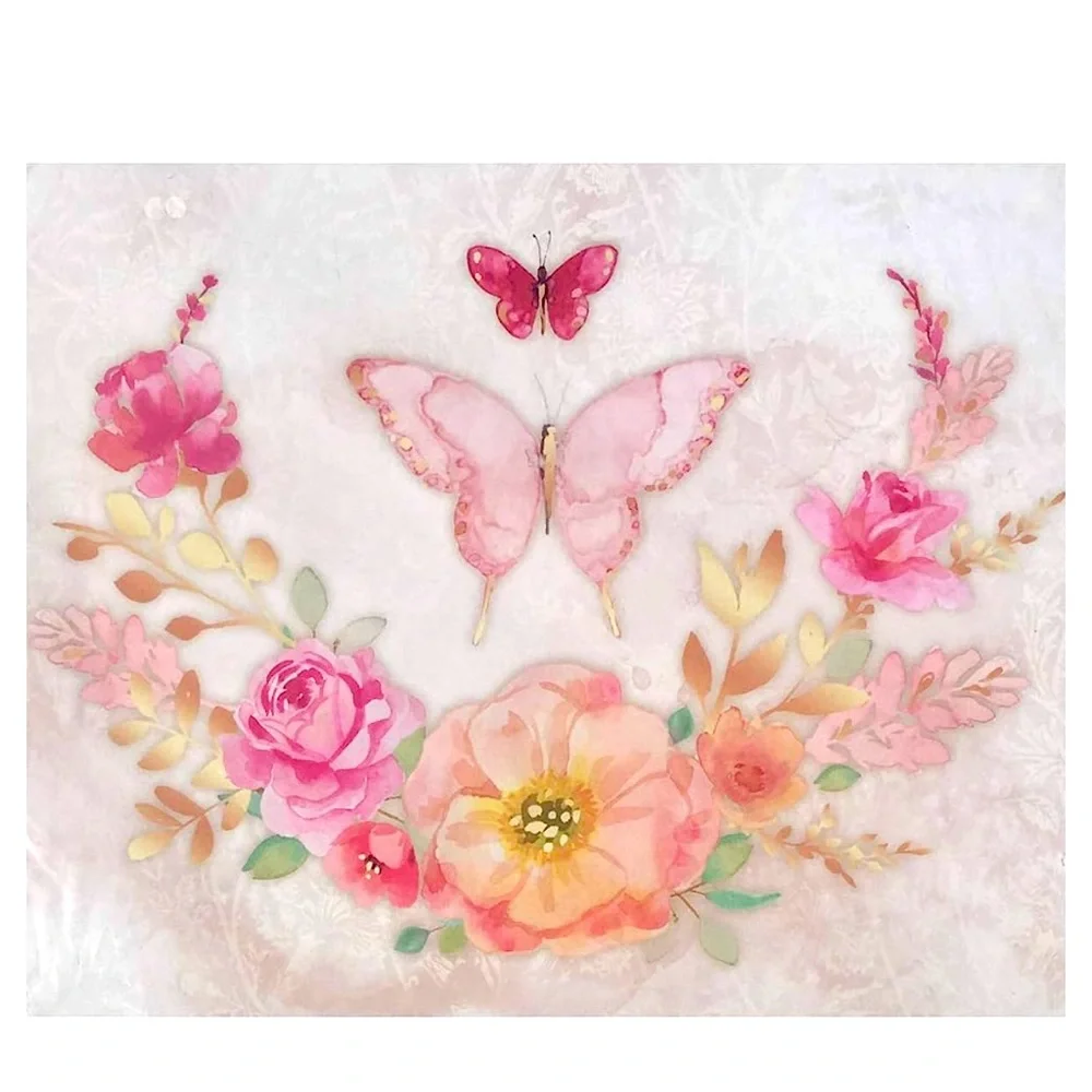 Punch Studio Blush Butterfly Decorative Letter Size File Folders (61855), 12 ct